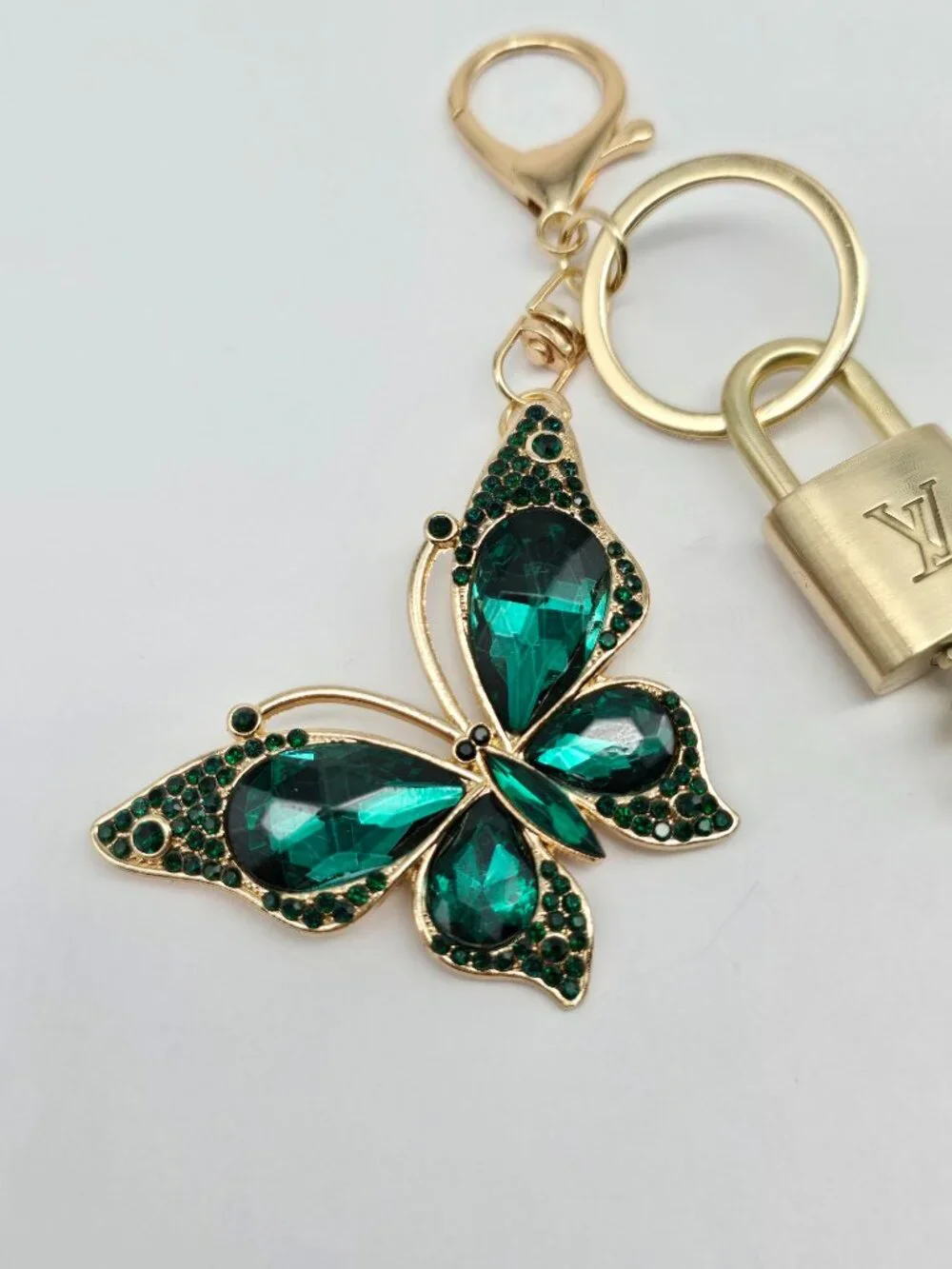 Authentic Louis Vuitton Gold Padlock 🔒 Key Set w/ Butterfly Bag Charm